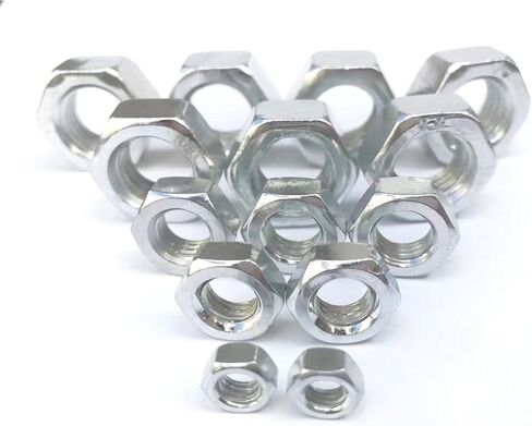 20 Pcs M16-2.0mm Silver Hex nut, 4.8 Grade,Metric Thread nut Made of Zinc Plated, with Large Contact Surface and Strong Resistance, Easy to Operate in Saudi Arabia