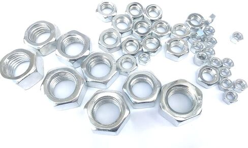 20 Pcs M16-2.0mm Silver Hex nut, 4.8 Grade,Metric Thread nut Made of Zinc Plated, with Large Contact Surface and Strong Resistance, Easy to Operate in Saudi Arabia