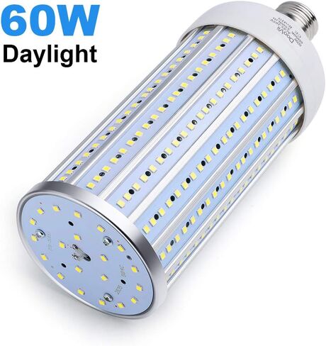 60 Watt LED Corn Light Bulb(500W Equivalent),5500 Lumen 6500K,Cool Daylight White LED Street and Area Light,E26/E27 Medium Base,for Outdoor Indoor Garage Factory Warehouse High Bay Barn and More in Saudi Arabia