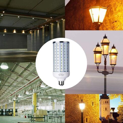 60 Watt LED Corn Light Bulb(500W Equivalent),5500 Lumen 6500K,Cool Daylight White LED Street and Area Light,E26/E27 Medium Base,for Outdoor Indoor Garage Factory Warehouse High Bay Barn and More in Saudi Arabia