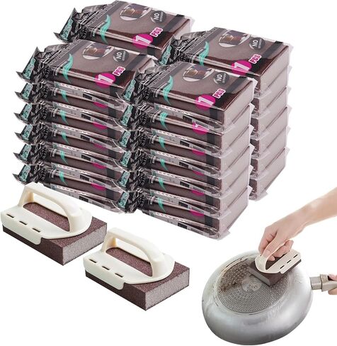 Sponge Individually Wrapped, Carborundum Sponge Nano Emery Sponges Stone Pot Dishwashing Sponge, Eraser Grit Scouring Pad Brush Rust Odor-Free Sponge Wipes for Kitchen(15 Pack) in Saudi Arabia
