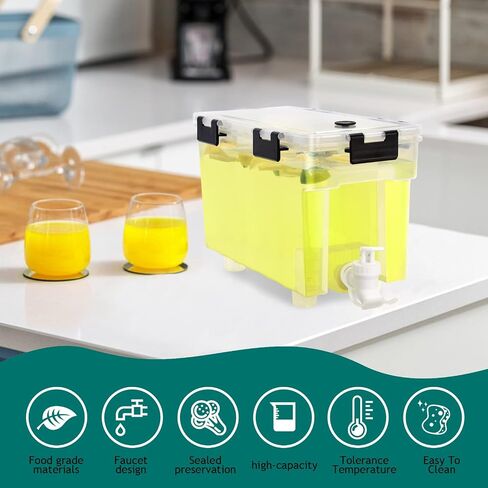 1 Gallon Drink Dispenser For Fridge,Beverage Dispenser With Spigot. Milk,Lemonade Dispenser,Juice Containers With Lids For Fridge, Parties And Dairly Use，100% Sealed And Filter screen in Saudi Arabia