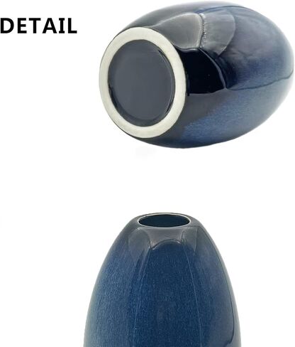 Ceramic Vase Set 3 Pcs Small Home Decor Vase, Modern Farmhouse Decoration, Living Room Kitchen Office Bookshelf Bedroom, Housewarming Gift (Starry Blue) in Saudi Arabia