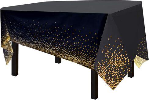 4 Pack Premium Black Disposable Plastic Table Cover 54 x 108 Inch Waterproof Disposable Tablecloths for Rectangle Tables up to 8 ft in Length Indoor or Outdoor Use Party Table Cloths in Saudi Arabia
