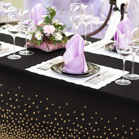 4 Pack Premium Black Disposable Plastic Table Cover 54 x 108 Inch Waterproof Disposable Tablecloths for Rectangle Tables up to 8 ft in Length Indoor or Outdoor Use Party Table Cloths in Saudi Arabia