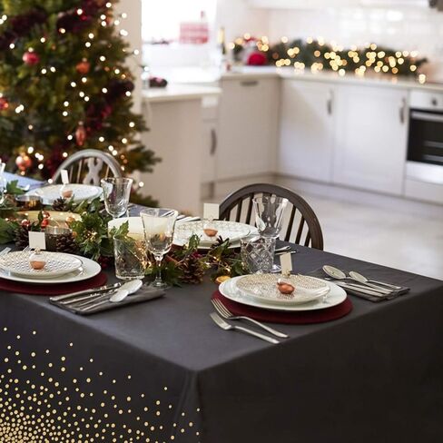 4 Pack Premium Black Disposable Plastic Table Cover 54 x 108 Inch Waterproof Disposable Tablecloths for Rectangle Tables up to 8 ft in Length Indoor or Outdoor Use Party Table Cloths in Saudi Arabia