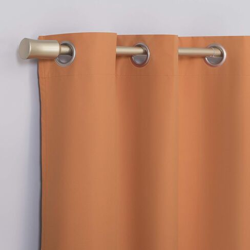 Sun Zero Halton Bright Vibes Total Blackout Grommet Curtain Panel, 40" x 84", Orange in Saudi Arabia