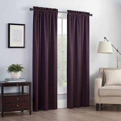 ستائر Eclipse Canova المعزولة حراريًا بلوحة واحدة وجيب قضيبي لغرفة المعيشة، مقاس 42 × 84 بوصة، لون برقوقي in Saudi Arabia