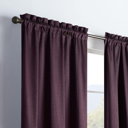 ستائر Eclipse Canova المعزولة حراريًا بلوحة واحدة وجيب قضيبي لغرفة المعيشة، مقاس 42 × 84 بوصة، لون برقوقي in Saudi Arabia