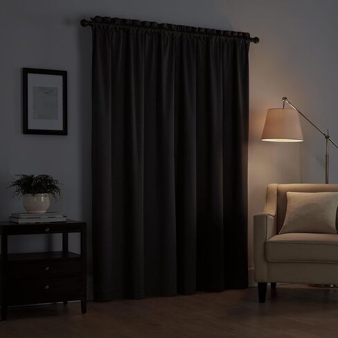 ستائر Eclipse Canova المعزولة حراريًا بلوحة واحدة وجيب قضيبي لغرفة المعيشة، مقاس 42 × 84 بوصة، لون برقوقي in Saudi Arabia