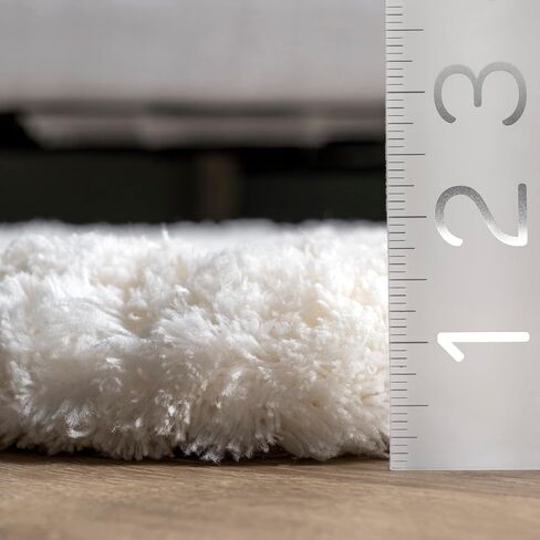 nuLOOM Quarto Faux Sheepskin Shag Area Rug, Shaped 4x6, Natural in Saudi Arabia