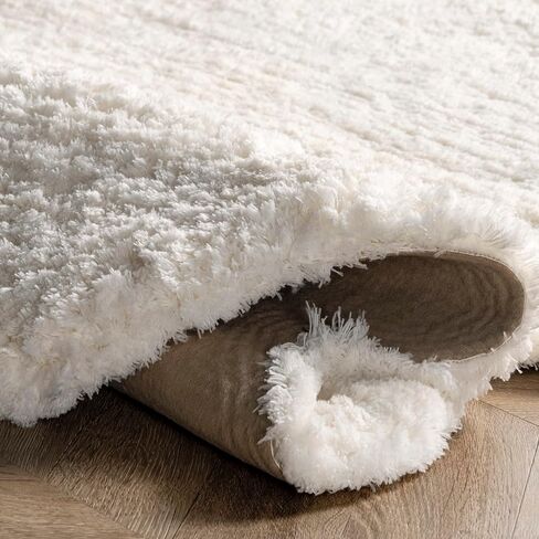 nuLOOM Quarto Faux Sheepskin Shag Area Rug, Shaped 4x6, Natural in Saudi Arabia
