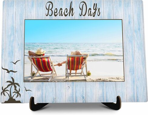 Beach Pictures Frame, Beach Days Photo Frame with Stand, Beach Vacation Gifts for Friend Friends, Summer Beach Theme Home Living Room Bedroom Decoration -a81 in Saudi Arabia