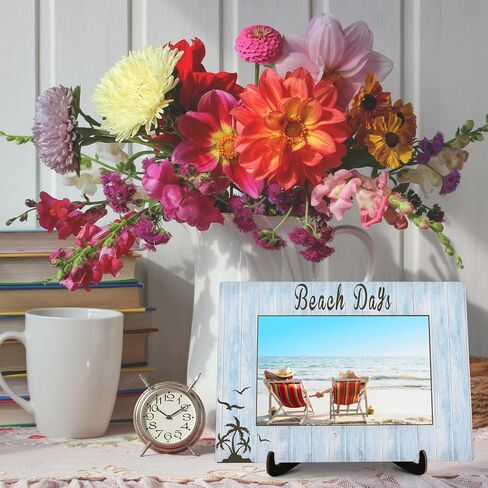 Beach Pictures Frame, Beach Days Photo Frame with Stand, Beach Vacation Gifts for Friend Friends, Summer Beach Theme Home Living Room Bedroom Decoration -a81 in Saudi Arabia
