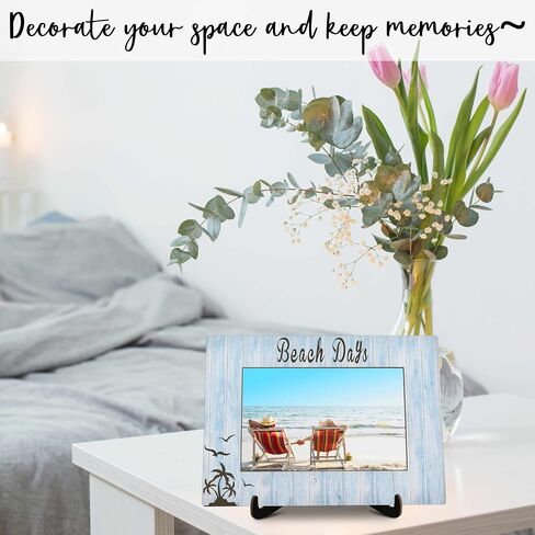Beach Pictures Frame, Beach Days Photo Frame with Stand, Beach Vacation Gifts for Friend Friends, Summer Beach Theme Home Living Room Bedroom Decoration -a81 in Saudi Arabia
