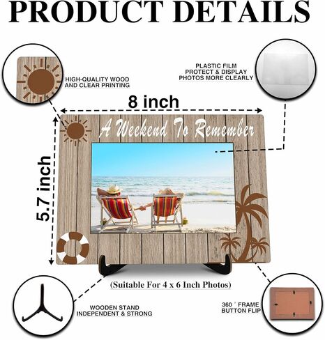 Beach Pictures Frame, Beach Days Photo Frame with Stand, Beach Vacation Gifts for Friend Friends, Summer Beach Theme Home Living Room Bedroom Decoration -a81 in Saudi Arabia