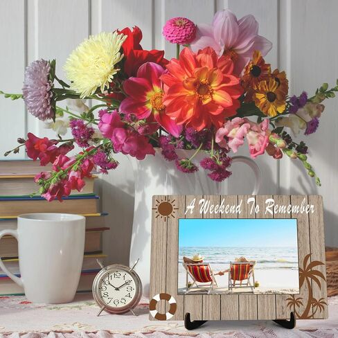 Beach Pictures Frame, Beach Days Photo Frame with Stand, Beach Vacation Gifts for Friend Friends, Summer Beach Theme Home Living Room Bedroom Decoration -a81 in Saudi Arabia