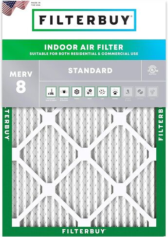 مرشح هواء Filterbuy 18x25x1 MERV 8 Dust Defense (عبوة واحدة)، استبدال مرشحات هواء فرن HVAC AC المطوية (الحجم الفعلي: 17.50 × 24.50 × 0.75 بوصة) in Saudi Arabia