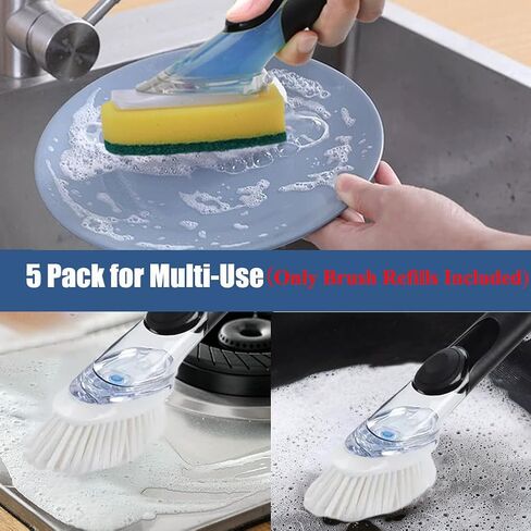 5 Pack Dish Brush Refill Heads and Dish Scrub Refills for OXO Good Grips Soap Dispensing Dish Brush, Scrubber Head Replacement in Saudi Arabia