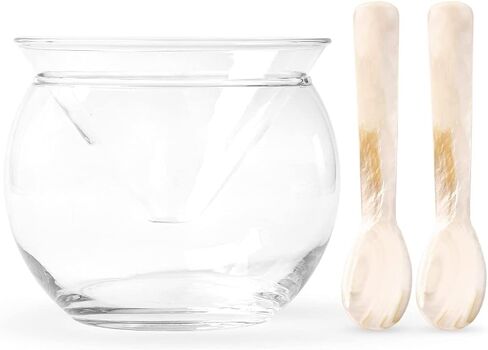 MARKY'S Caviar Serving Set with 2 pcs. x Mother of Pearl Caviar Spoon 3" – Universal Martini, Wine, Liquor Cocktail Chiller Server in Saudi Arabia