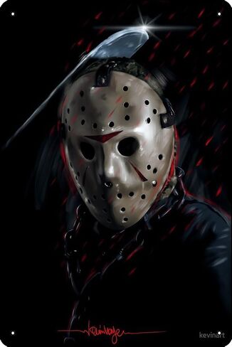 Jason Voorhees Art Print Metal Tin Sign Plaque Man Cave Wall 8x12 Inch Wall Art Decoration in Saudi Arabia