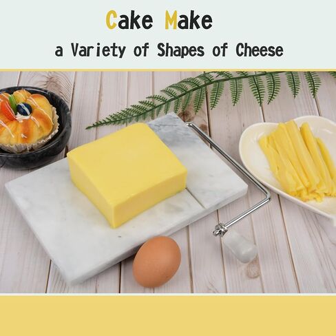 Cheese Slicer,Cheese Cutter Heavy Duty 5" x 8",Polished Marble Cheese Slicer Board for Cut Block Cheeses,Butter,Other Appetizers(Black Grey) in Saudi Arabia
