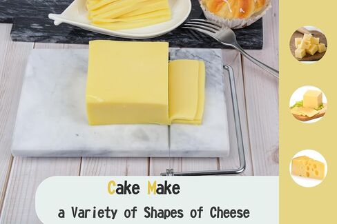 Cheese Slicer,Cheese Cutter Heavy Duty 5" x 8",Polished Marble Cheese Slicer Board for Cut Block Cheeses,Butter,Other Appetizers(Black Grey) in Saudi Arabia