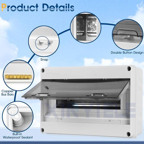 Waterproof Distribution Protection Box, ABS Plastic Breaker Electrical Box and Transparent Cover IP65, for Indoor Outdoor Wall Circuit Breaker (HT-2WAY) in Saudi Arabia