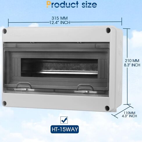 Waterproof Distribution Protection Box, ABS Plastic Breaker Electrical Box and Transparent Cover IP65, for Indoor Outdoor Wall Circuit Breaker (HT-2WAY) in Saudi Arabia