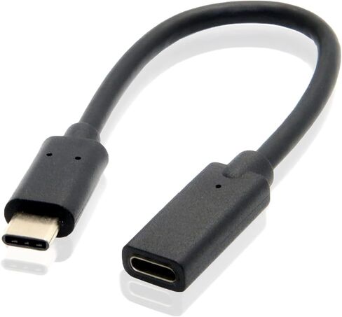 كابل تمديد Herfair USB من النوع C ذكر إلى أنثى، 0.6 قدم، متوافق مع Thunderbolt 3، نقل بيانات بسرعة 10 جيجابت في الثانية، شحن سريع 100 وات، دوران 180 درجة in Kuwait