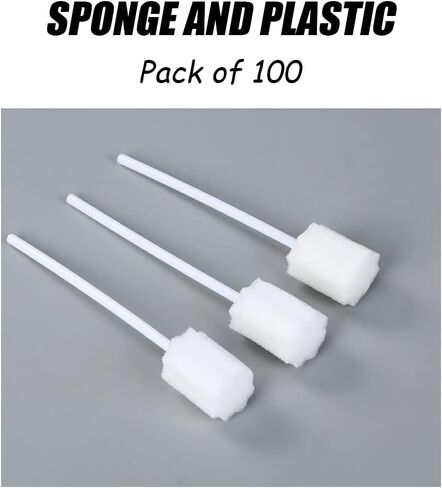 HI FINE CARE Unflavored Disposable Oral Swabs, Tooth Shape for Oral Cavity Cleaning Sponge Swab,50 Count in Saudi Arabia