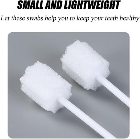 HI FINE CARE Unflavored Disposable Oral Swabs, Tooth Shape for Oral Cavity Cleaning Sponge Swab,50 Count in Saudi Arabia