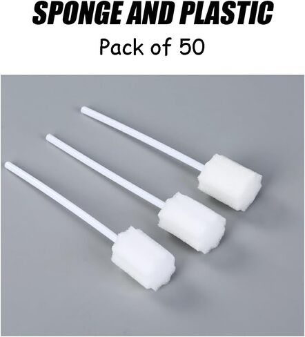 100 قطعة من مسحات الفم للاستعمال مرة واحدة، مسحات للعناية بالفم على شكل أسنان لتنظيف تجويف الفم، مسحة إسفنجية للبالغين المسنين، بدون نكهة (100 قطعة) in Kuwait