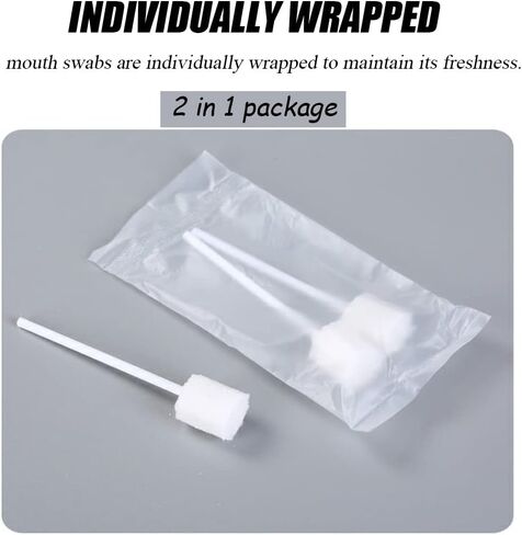 100 قطعة من مسحات الفم للاستعمال مرة واحدة، مسحات للعناية بالفم على شكل أسنان لتنظيف تجويف الفم، مسحة إسفنجية للبالغين المسنين، بدون نكهة (100 قطعة) in Kuwait