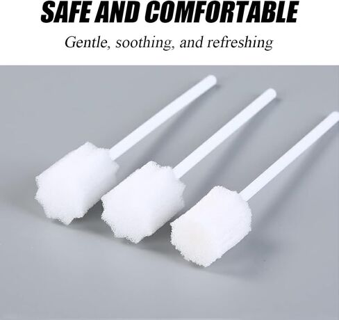 100 قطعة من مسحات الفم للاستعمال مرة واحدة، مسحات للعناية بالفم على شكل أسنان لتنظيف تجويف الفم، مسحة إسفنجية للبالغين المسنين، بدون نكهة (100 قطعة) in Kuwait