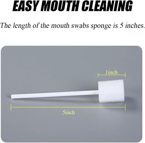 100 قطعة من مسحات الفم للاستعمال مرة واحدة، مسحات للعناية بالفم على شكل أسنان لتنظيف تجويف الفم، مسحة إسفنجية للبالغين المسنين، بدون نكهة (100 قطعة) in Kuwait