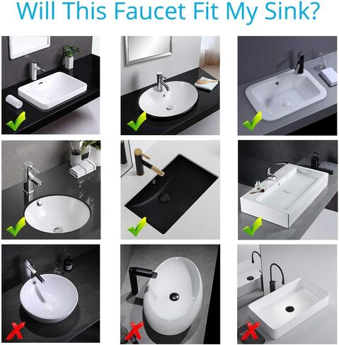 Wovier Chrome Waterfall Spout Bathroom Sink Faucet with Supply Hose,Single Handle Single Hole Vessel Lavatory Faucet,Slanted Body Basin Mixer Tap Tall Body Commercial(No LED) in Saudi Arabia