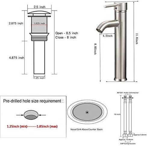 Black Bathroom Faucet Single Handle 1 Hole Tall Body Bathroom Vessel Sink Faucet Bathroom Vanity Faucet with Drain Assembly in Saudi Arabia