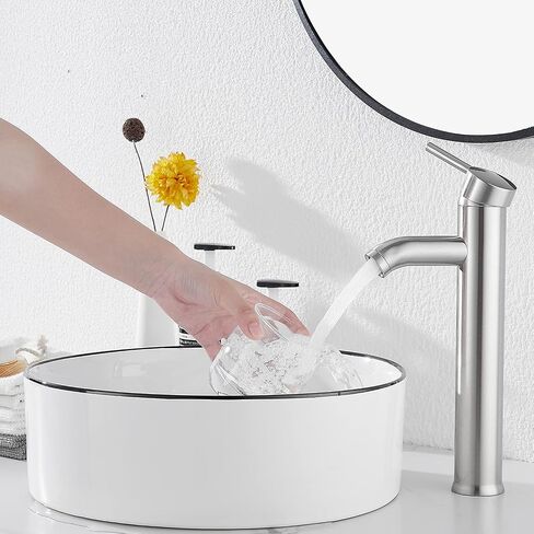 Black Bathroom Faucet Single Handle 1 Hole Tall Body Bathroom Vessel Sink Faucet Bathroom Vanity Faucet with Drain Assembly in Saudi Arabia