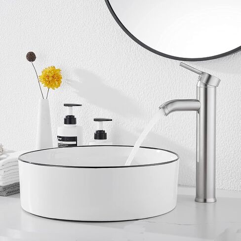 Black Bathroom Faucet Single Handle 1 Hole Tall Body Bathroom Vessel Sink Faucet Bathroom Vanity Faucet with Drain Assembly in Saudi Arabia