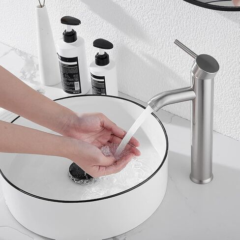 Black Bathroom Faucet Single Handle 1 Hole Tall Body Bathroom Vessel Sink Faucet Bathroom Vanity Faucet with Drain Assembly in Saudi Arabia