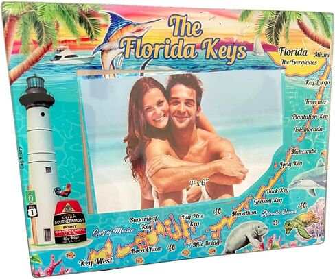 فلوريدا كيز تحت عنوان Sunshine State 4x6 إطار صور تذكاري يضم بعض الشواطئ والوجهات المحبوبة في فلوريدا كيز كي ويست، كي لارجو، جسر 7 مايل، بوكا تشيكا، جراسي كي، in Saudi Arabia