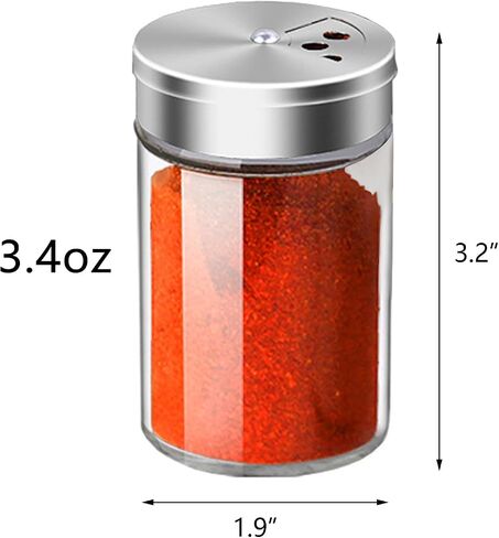 4pcs Salt and Pepper Shakers Set 3oz Glass Seasoning Containers with Adjustable Pour Holes for Table Salt Spice Dispenser in Saudi Arabia