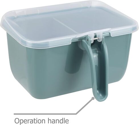 EIKS Plastic 2-Grid Condiment Container Seasoning Jar with Spoon and Lid for Sugar Slat Spice (Green) in Saudi Arabia