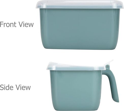 EIKS Plastic 2-Grid Condiment Container Seasoning Jar with Spoon and Lid for Sugar Slat Spice (Green) in Saudi Arabia