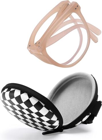 Large Frame Folding Reading Glasses for Women and Men Blue Light Blocking Readers Glasses for Reading with Portable Case in Saudi Arabia