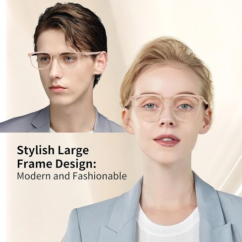 Large Frame Folding Reading Glasses for Women and Men Blue Light Blocking Readers Glasses for Reading with Portable Case in Saudi Arabia