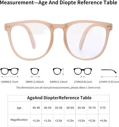 Large Frame Folding Reading Glasses for Women and Men Blue Light Blocking Readers Glasses for Reading with Portable Case in Saudi Arabia