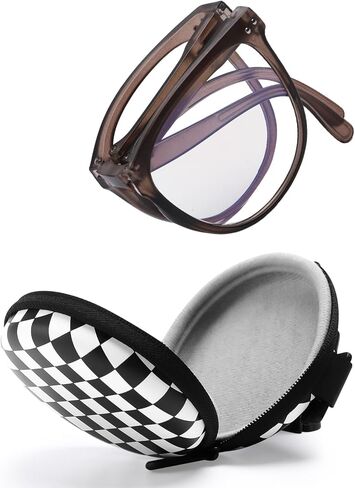 Large Frame Folding Reading Glasses for Women and Men Blue Light Blocking Readers Glasses for Reading with Portable Case in Kuwait
