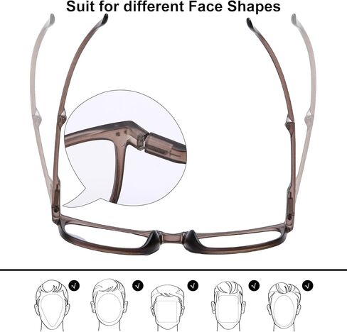 Large Frame Folding Reading Glasses for Women and Men Blue Light Blocking Readers Glasses for Reading with Portable Case in Kuwait